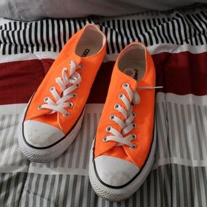 Neon orange converse